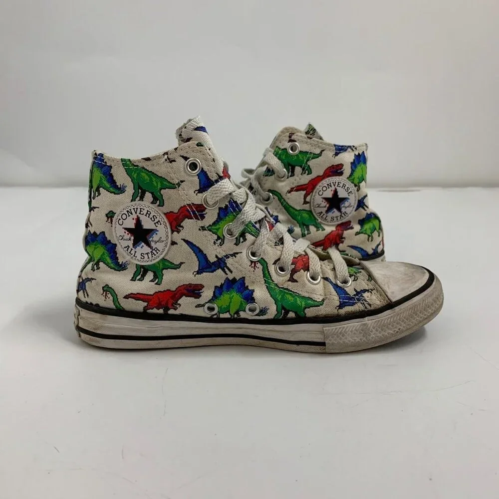 Converse Chuck Taylor Kids All Star Hi T-Rex Stegosaurus Dino‎ Sneaker Size 3